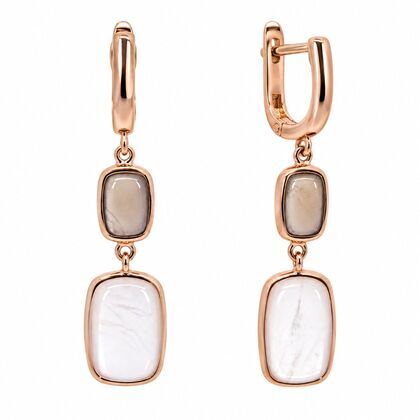 Серьги из серебра 925 пробы с кварцем