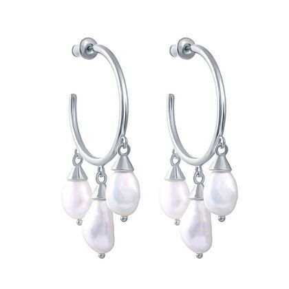 Серьги из серебра 925 пробы с барочным жемчугом