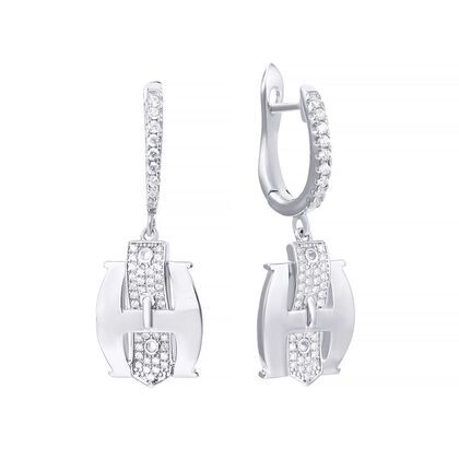 Серьги из серебра 925 пробы с фианитами