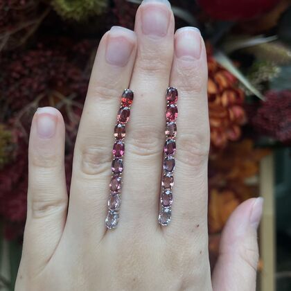 Серьги из белого золота 585 пробы с шпинелью