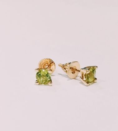 Серьги из золота 585 пробы с перидотами