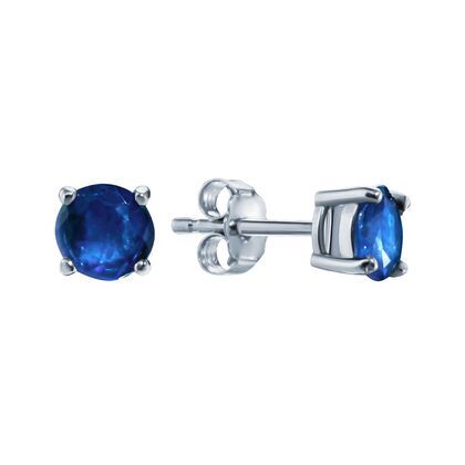 Серьги из серебра 925 пробы с сапфирами