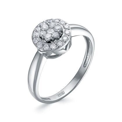 Кольцо из белого золота 585 пробы с бриллиантами