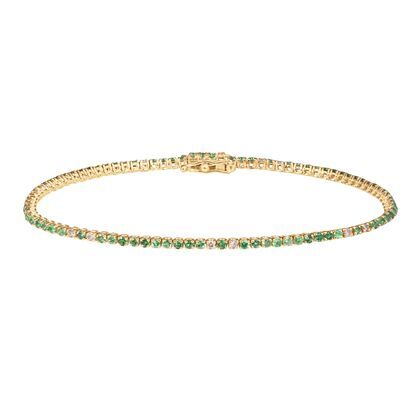 Браслет из золота 585 пробы с бриллиантами и цаворитами