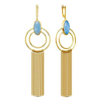 Серьги из серебра 925 пробы с халцедонами