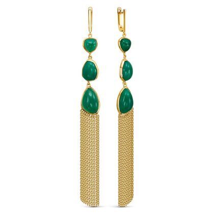 Серьги из серебра 925 пробы с агатом
