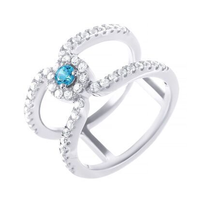 Кольцо из серебра 925 пробы с фианитами (16,25)
