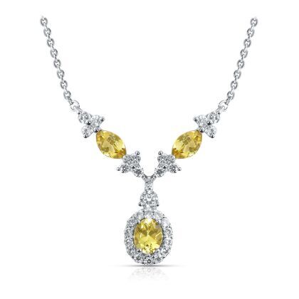 Колье из белого золота 585 пробы с бриллиантами и турмалинами (40)