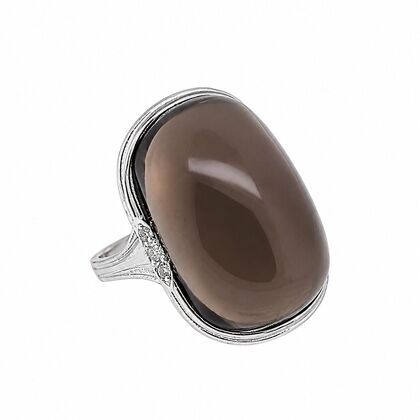 Кольцо из серебра 925 пробы с кварцем и фианитами (18)