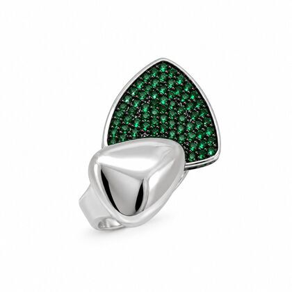 Кольцо из серебра 925 пробы с фианитами