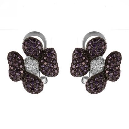 Серьги из серебра 925 пробы с фианитами