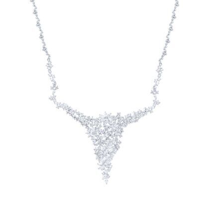 Колье из серебра 925 пробы с фианитами (45)