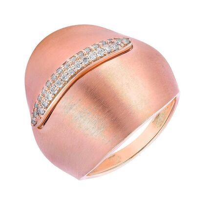 Кольцо из розового золота 585 пробы с бриллиантами (17,25)