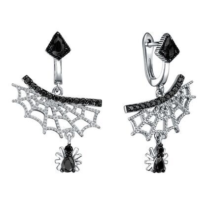 Серьги из серебра 925 пробы с шпинелью