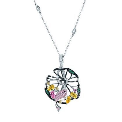 Колье из серебра 925 пробы с фианитами (60)