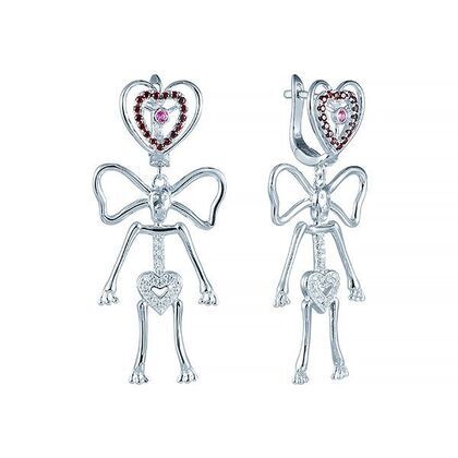 Серьги из серебра 925 пробы с фианитами