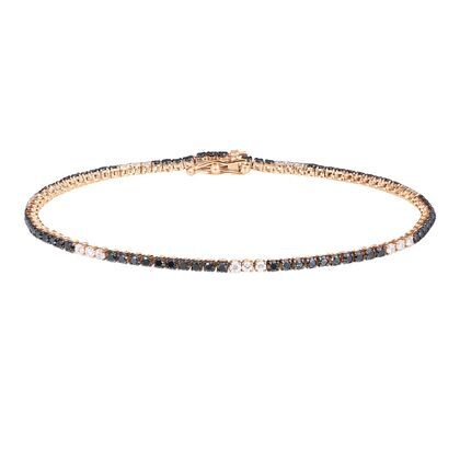 Браслет из розового золота 585 пробы с бриллиантами облагороженными (17,5)