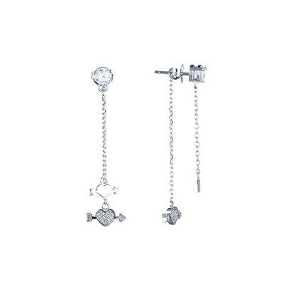Серьги из серебра 925 пробы с фианитами