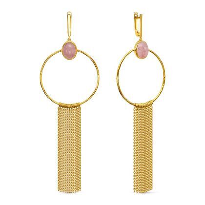 Серьги из серебра 925 пробы с кварцем