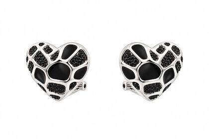 Серьги из серебра 925 пробы с шпинелью и эмалью