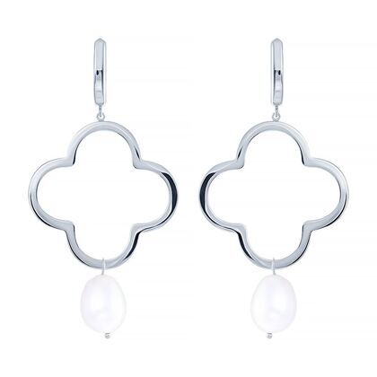 Серьги из серебра 925 пробы с культивированным жемчугом