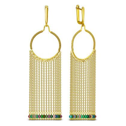 Серьги из серебра 925 пробы с турмалинами