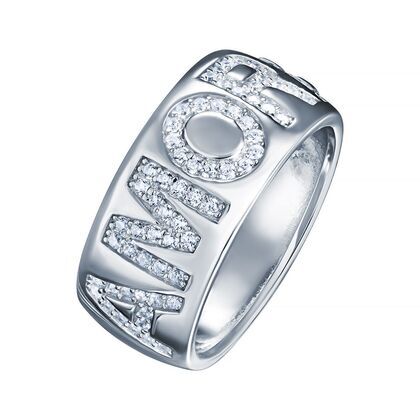 Кольцо из серебра 925 пробы с фианитами (17,5)