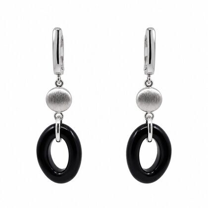 Серьги из серебра 925 пробы с ониксом