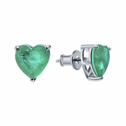 Серьги из серебра 925 пробы с ювелирным стеклом