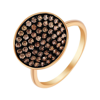 Кольцо из розового золота 585 пробы с бриллиантами