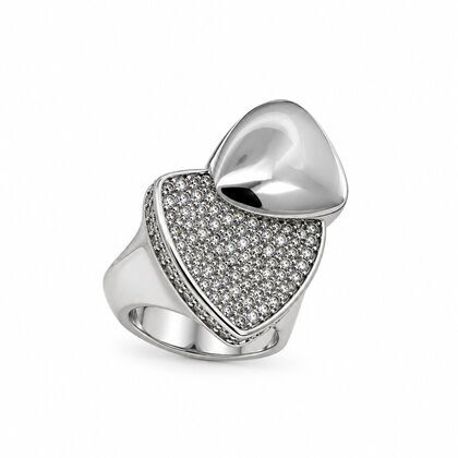 Кольцо из серебра 925 пробы с фианитами (18,5)