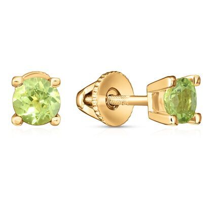 Серьги из золота 585 пробы с перидотами