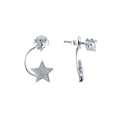 Серьги из серебра 925 пробы с фианитами