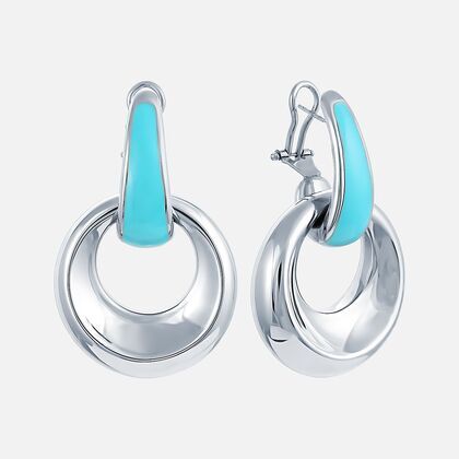 Серьги из серебра 925 пробы с эмалью