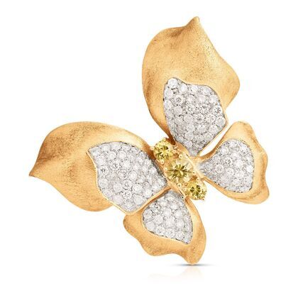 Подвеска из золота 585 пробы с бриллиантами и сапфирами