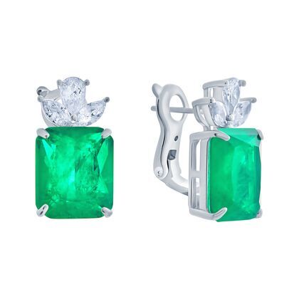 Серьги из серебра 925 пробы с фианитами