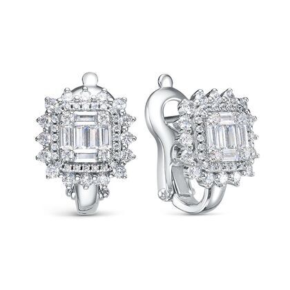 Серьги из серебра 925 пробы с фианитами