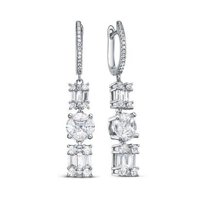 Серьги из серебра 925 пробы с фианитами