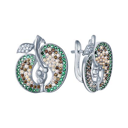Серьги из серебра 925 пробы с фианитами