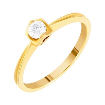 Кольцо из золота 750 пробы с бриллиантом (15,5)