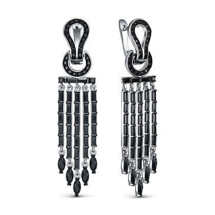 Серьги из серебра 925 пробы с шпинелью