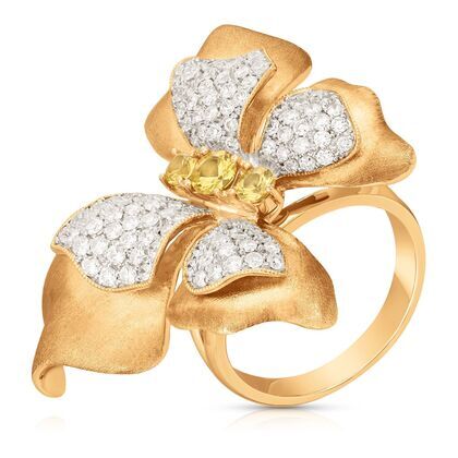 Кольцо из золота 585 пробы с бриллиантами и сапфирами (18)