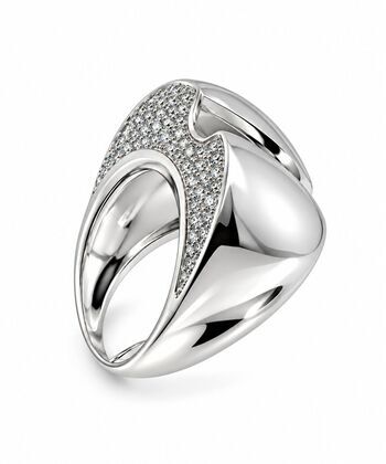 Кольцо из серебра 925 пробы с фианитами (17,5)