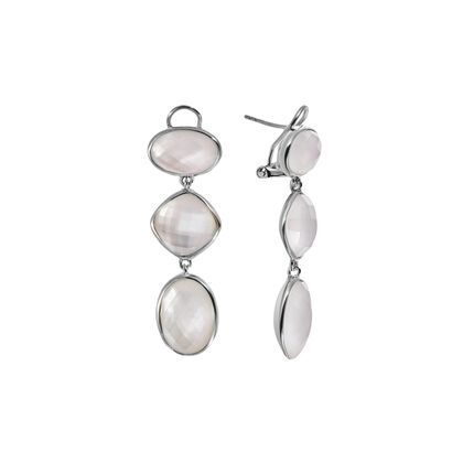Серьги из серебра 925 пробы с дублет стекло /перл