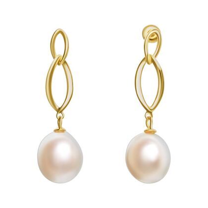 Серьги из серебра 925 пробы с культивированным жемчугом