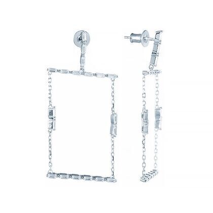Серьги из серебра 925 пробы с фианитами