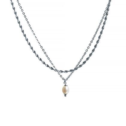 Колье из серебра 925 пробы с культивированным жемчугом (55)