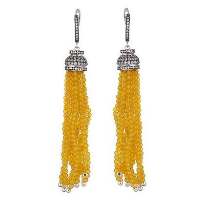 Серьги из серебра 925 пробы с агатом и фианитами
