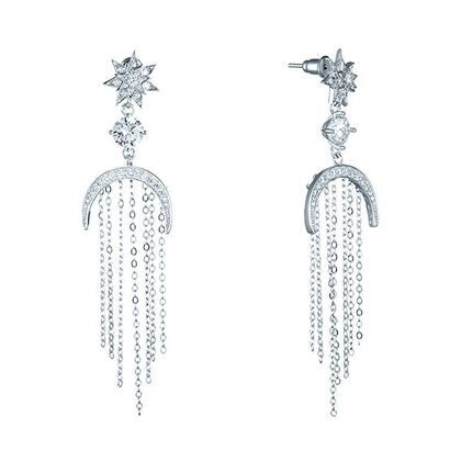 Серьги из серебра 925 пробы с фианитами
