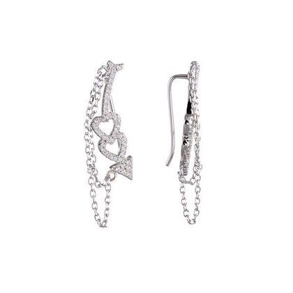 Серьги из серебра 925 пробы с фианитами